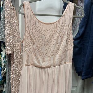 Adrianna Papell Blush Pink Maxi Dress